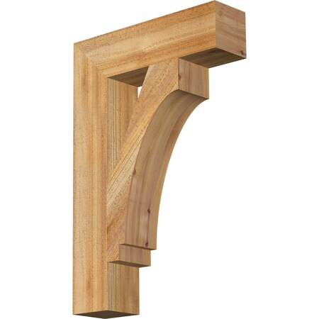 Ekena Millwork Imperial Block Rough Sawn Bracket, Western Red Cedar, 4"W x 16"D x 24"H BKT04X16X24IMP05RWR